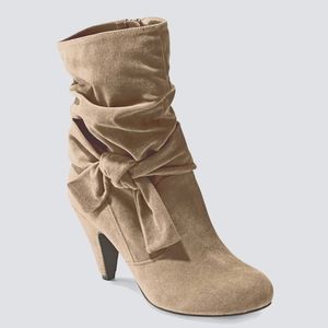Taupe Knotted Slouchy Boots Size 10